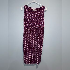 Motherhood Maternity patterned ruching midi dress